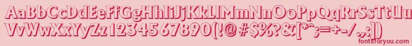 フォントAdelonshadowXboldRegular – ピンクの背景に赤い文字