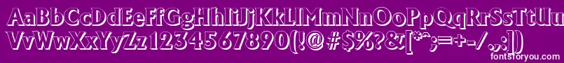 フォントAdelonshadowXboldRegular – 紫の背景に白い文字