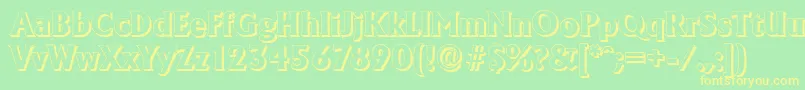 AdelonshadowXboldRegular-fontti – keltaiset fontit vihreällä taustalla