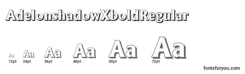 Размеры шрифта AdelonshadowXboldRegular