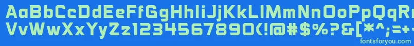 VoiceactivatedbbBold Font – Green Fonts on Blue Background