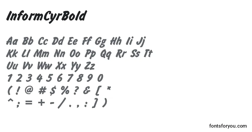 A fonte InformCyrBold – alfabeto, números, caracteres especiais