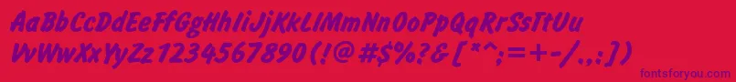 Fonte InformCyrBold – fontes roxas em um fundo vermelho