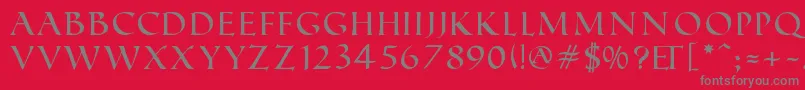 Czcionka RomanSd – szare czcionki na czerwonym tle