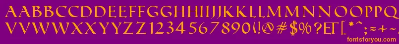 RomanSd Font – Orange Fonts on Purple Background