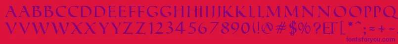 RomanSd Font – Purple Fonts on Red Background