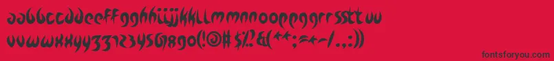 フォントZdykCapricorn – 赤い背景に黒い文字