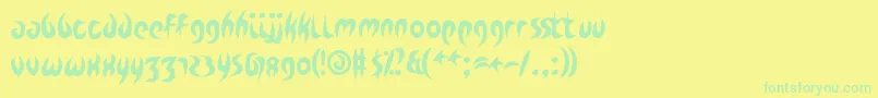 ZdykCapricorn Font – Green Fonts on Yellow Background
