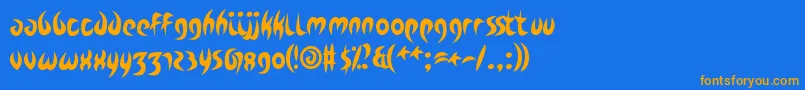 Czcionka ZdykCapricorn – pomarańczowe czcionki na niebieskim tle