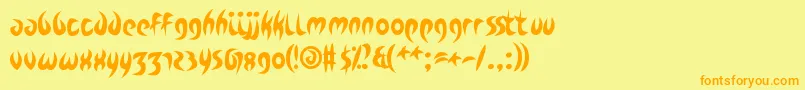 ZdykCapricorn Font – Orange Fonts on Yellow Background