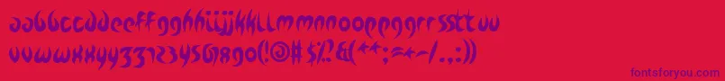 ZdykCapricorn-Schriftart – Violette Schriften auf rotem Hintergrund