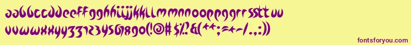 ZdykCapricorn Font – Purple Fonts on Yellow Background
