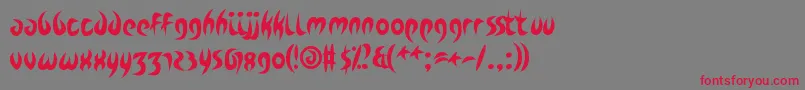 フォントZdykCapricorn – 赤い文字の灰色の背景