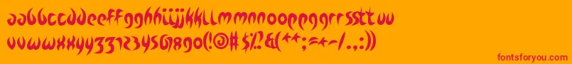 フォントZdykCapricorn – オレンジの背景に赤い文字