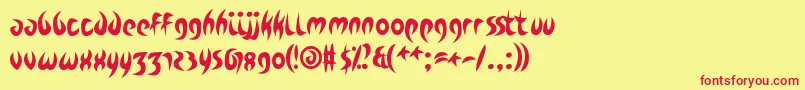 ZdykCapricorn Font – Red Fonts on Yellow Background