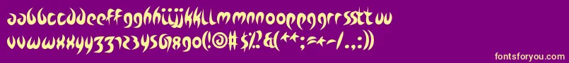 ZdykCapricorn-Schriftart – Gelbe Schriften auf violettem Hintergrund