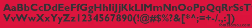Czcionka Gillsans ffy – czarne czcionki na czerwonym tle
