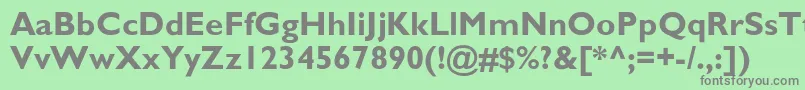 フォントGillsans ffy – 緑の背景に灰色の文字