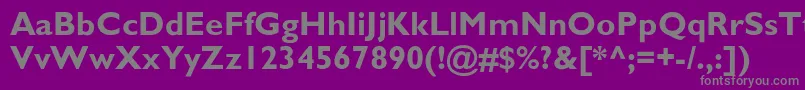 フォントGillsans ffy – 紫の背景に灰色の文字