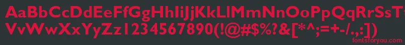 Gillsans ffy Font – Red Fonts on Black Background