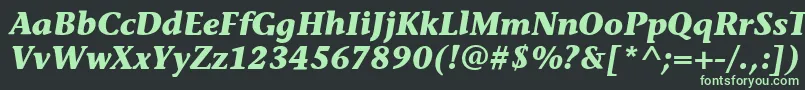 Шрифт StoneInfItcBoldItalic – зелёные шрифты на чёрном фоне