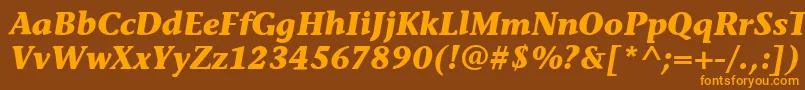 Шрифт StoneInfItcBoldItalic – оранжевые шрифты на коричневом фоне
