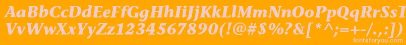 StoneInfItcBoldItalic-Schriftart – Rosa Schriften auf orangefarbenem Hintergrund