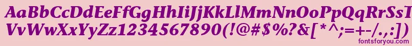 Шрифт StoneInfItcBoldItalic – фиолетовые шрифты на розовом фоне