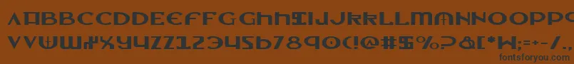 フォントLionv2e – 黒い文字が茶色の背景にあります