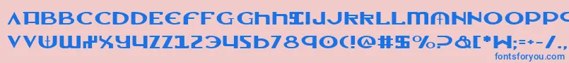 フォントLionv2e – ピンクの背景に青い文字