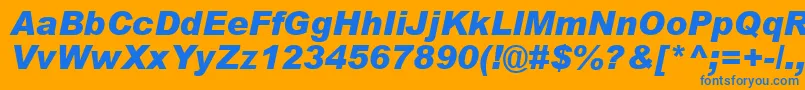 Lisätietoja ArialBlackРљСѓСЂСЃРёРІ-fontista ArialBlackРљСѓСЂСЃРёРІ-fontti – siniset fontit oranssilla taustalla