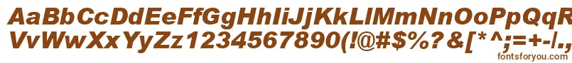 ArialBlackРљСѓСЂСЃРёРІ-Schriftart – Braune Schriften auf weißem Hintergrund