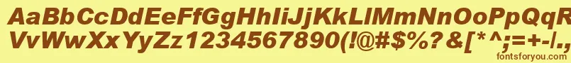 Police ArialBlackРљСѓСЂСЃРёРІ – polices brunes sur fond jaune