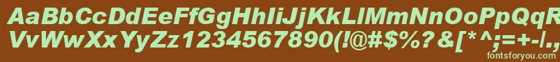 ArialBlackРљСѓСЂСЃРёРІ Font – Green Fonts on Brown Background