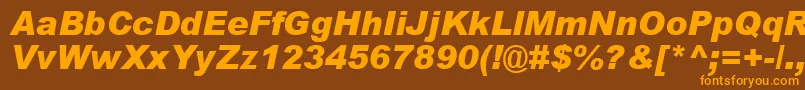 ArialBlackРљСѓСЂСЃРёРІ Font – Orange Fonts on Brown Background