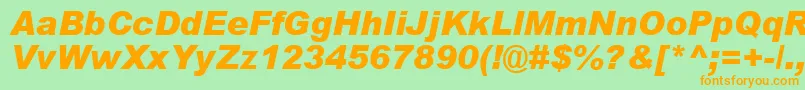 ArialBlackРљСѓСЂСЃРёРІ Font – Orange Fonts on Green Background