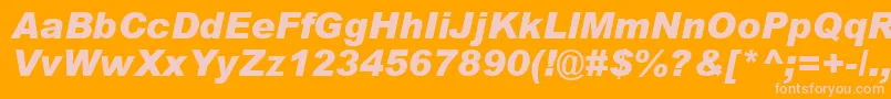 ArialBlackРљСѓСЂСЃРёРІ-Schriftart – Rosa Schriften auf orangefarbenem Hintergrund