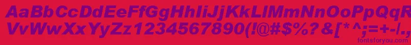 ArialBlackРљСѓСЂСЃРёРІ-Schriftart – Violette Schriften auf rotem Hintergrund