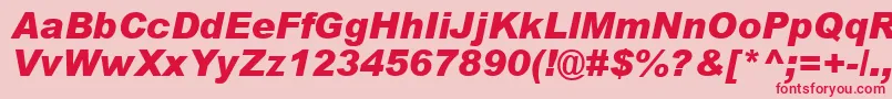 ArialBlackРљСѓСЂСЃРёРІ Font – Red Fonts on Pink Background