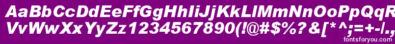 ArialBlackРљСѓСЂСЃРёРІ-fontti – valkoiset fontit violetilla taustalla