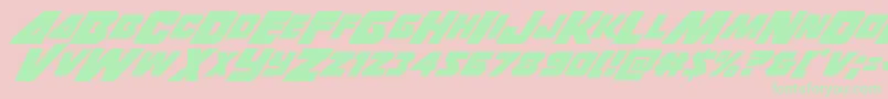 Thunderstrikeitalic Font – Green Fonts on Pink Background