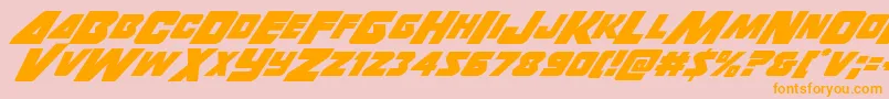 Thunderstrikeitalic Font – Orange Fonts on Pink Background