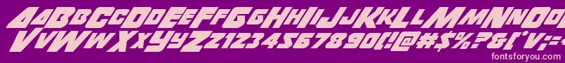 Fonte Thunderstrikeitalic – fontes rosa em um fundo violeta