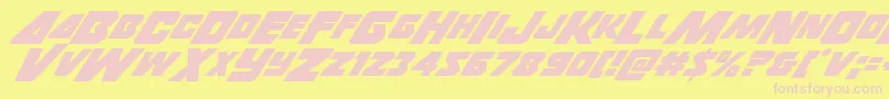 Thunderstrikeitalic-Schriftart – Rosa Schriften auf gelbem Hintergrund