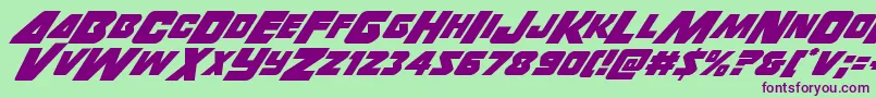 Thunderstrikeitalic Font – Purple Fonts on Green Background