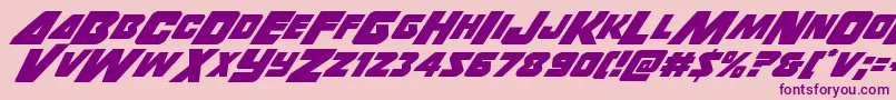 Fonte Thunderstrikeitalic – fontes roxas em um fundo rosa