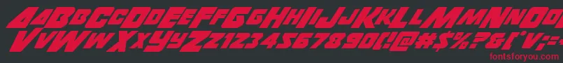 Шрифт Thunderstrikeitalic – красные шрифты на чёрном фоне