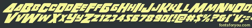 Thunderstrikeitalic Font – Yellow Fonts on Black Background