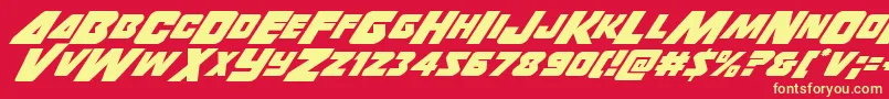 Шрифт Thunderstrikeitalic – жёлтые шрифты на красном фоне