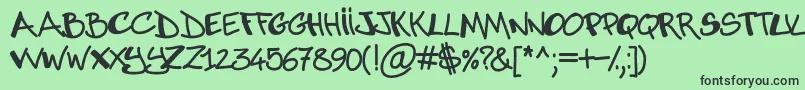Abuse Font – Black Fonts on Green Background